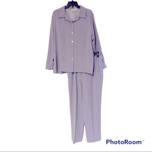 Norm Thompson Light Purple 2-Piece Spring Pant Set Womans Career Office Suit